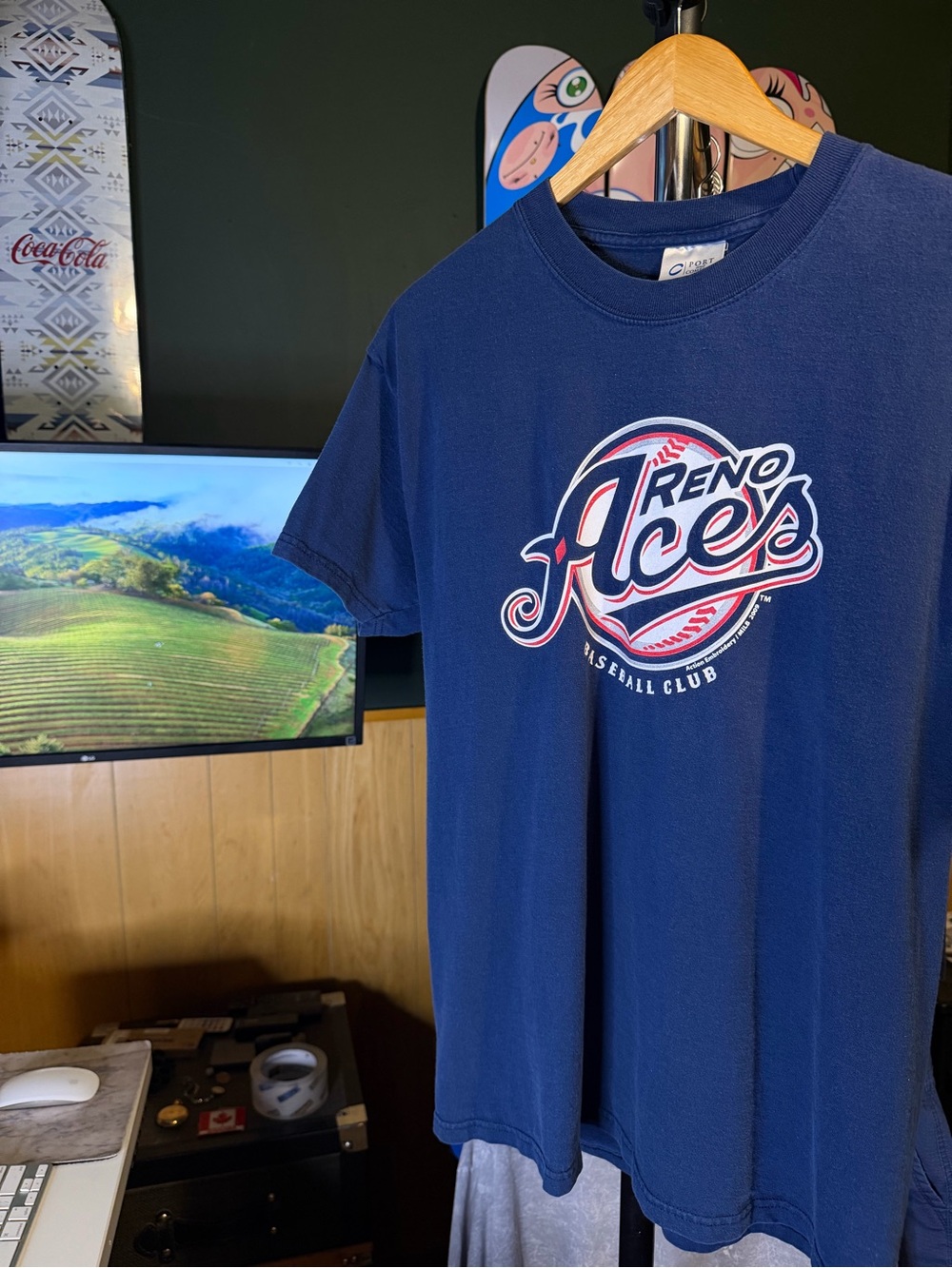 Reno Aces Baseball Club 2009 Baseball Graphic Navy T‑Shirt